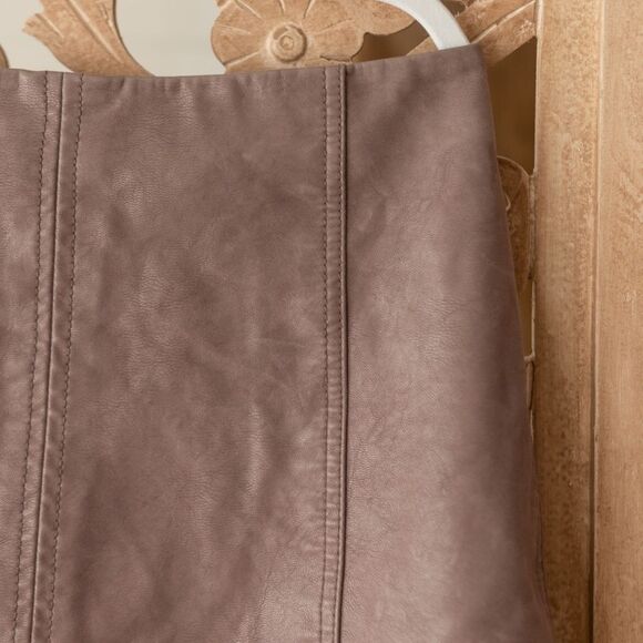 Free People Leather Look Mauve/Brown Mini Skirt size 4 - Picture 2 of 7